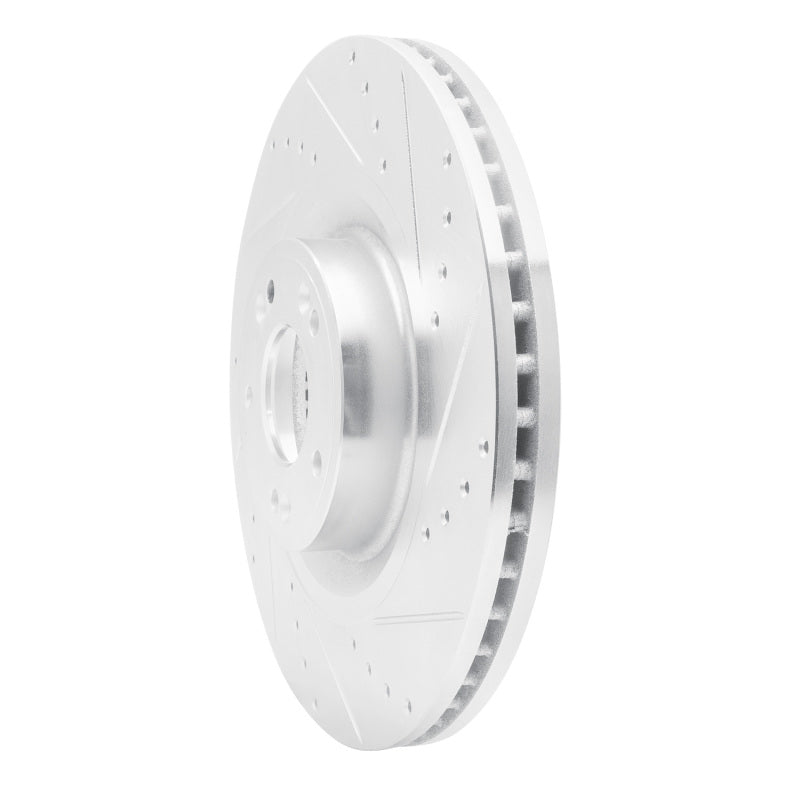 R1 Concepts R1 12-17 Genesis G80 Front Right Drilled & Slotted Silver Brake Rotor