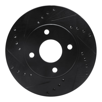 R1 Concepts R1 1995-2004 Ford CONTOUR Front Left Drilled & Slotted Black Brake Rotor