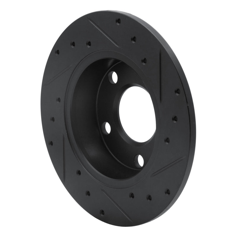 R1 Concepts R1 99-05 Audi Allroad Rear Left Drilled & Slotted Black Brake Rotor
