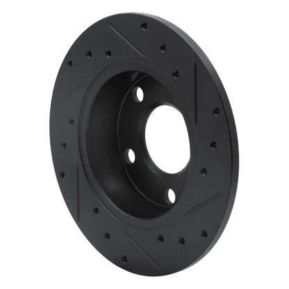 R1 Concepts R1 99-05 Audi Allroad Rear Left Drilled & Slotted Black Brake Rotor