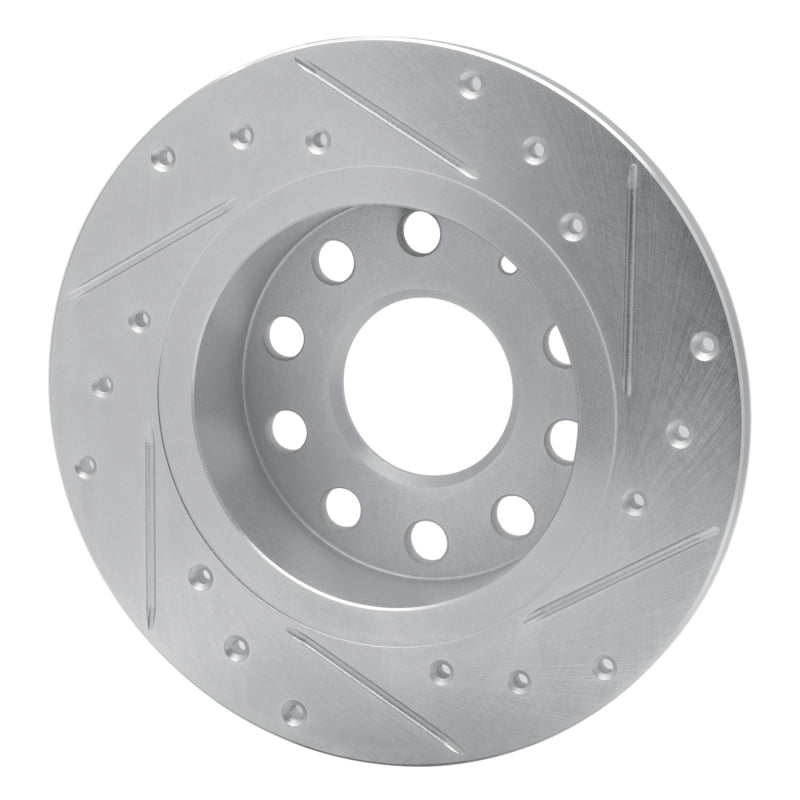 R1 Concepts R1 10-19 Audi A3 Rear Left Drilled & Slotted Silver Brake Rotor
