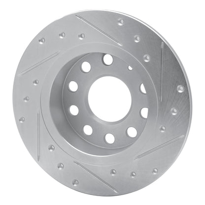 R1 Concepts R1 10-19 Audi A3 Rear Left Drilled & Slotted Silver Brake Rotor