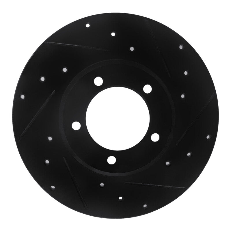 R1 Concepts R1 75-83 Toyota Pickup Front Right Drilled & Slotted Black Brake Rotor