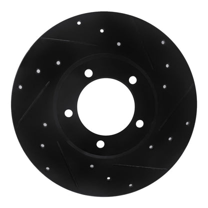 R1 Concepts R1 75-83 Toyota Pickup Front Right Drilled & Slotted Black Brake Rotor
