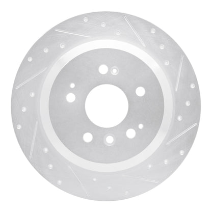 R1 Concepts R1 16-25 Honda Ridgeline Rear Right Drilled & Slotted Silver Brake Rotor