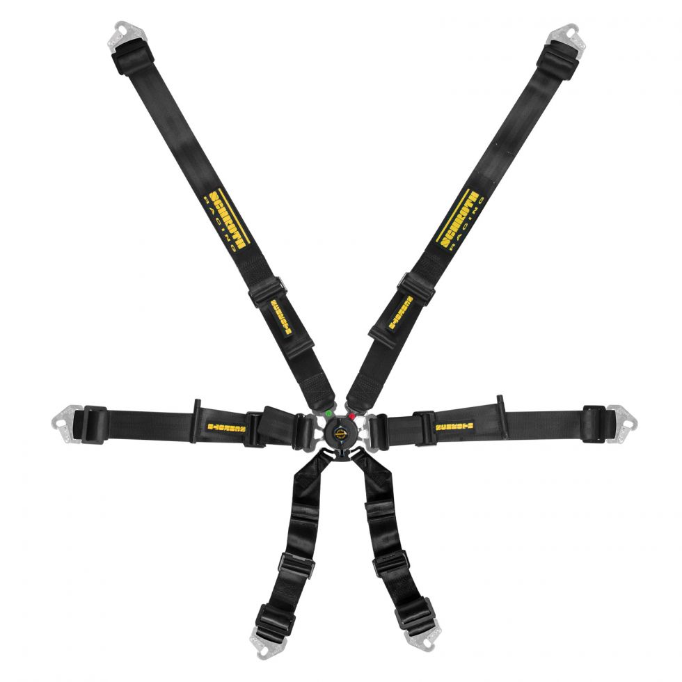 SCHROTH 94530A-0 SEAT BELT FLEXI 6-POINT 2" (50 MM) 2X2 BLACK FIA 8853-2016