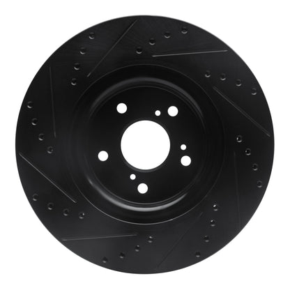 R1 Concepts R1 20-22 Honda CR-V Front Right Drilled & Slotted Black Brake Rotor