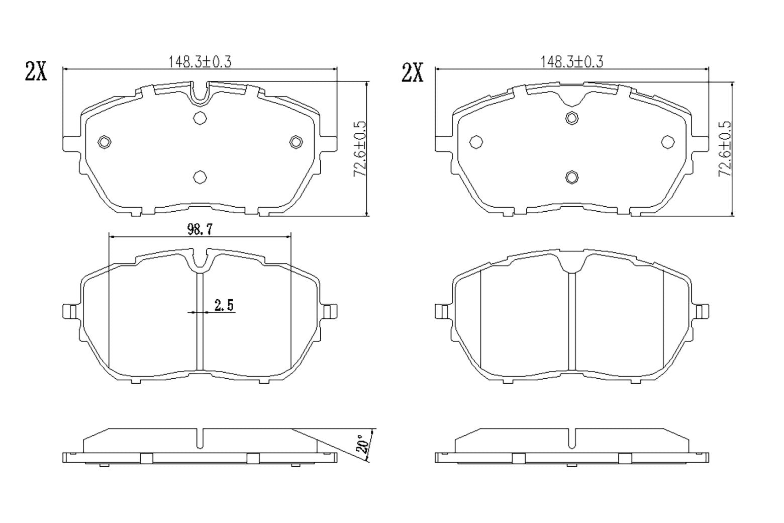 BOGAP P8210152 Brake Pad Set, Disc Brake
