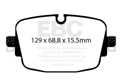 EBC 08-17 Audi R8 / 04-14 Lamborghini Gallardo Redstuff Rear Brake Pads