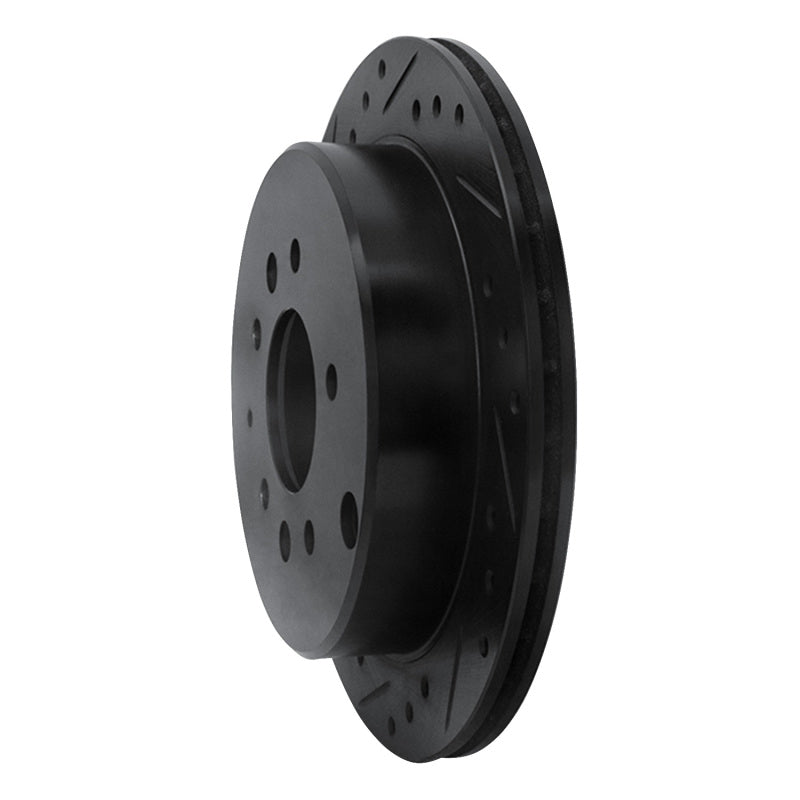 R1 Concepts R1 92-06 Mazda 929 Rear Left Drilled & Slotted Black Brake Rotor