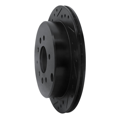 R1 Concepts R1 92-06 Mazda 929 Rear Left Drilled & Slotted Black Brake Rotor