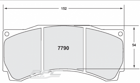 PFC 7790.333.25.44 FRONT BRAKE PADS RACE 333 CMPD 25MM BMW M3 GT4 (AP RACING CP9660) (OID ARTICLE 7790.333.25.44)