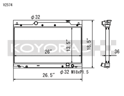 Koyo 02-05 Honda Civic Si 2.0L EP3 (MT) Radiator