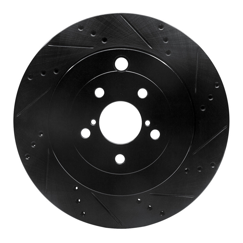 R1 Concepts R1 17-25 Subaru BRZ Rear Right Drilled & Slotted Black Brake Rotor