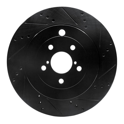 R1 Concepts R1 17-25 Subaru BRZ Rear Right Drilled & Slotted Black Brake Rotor