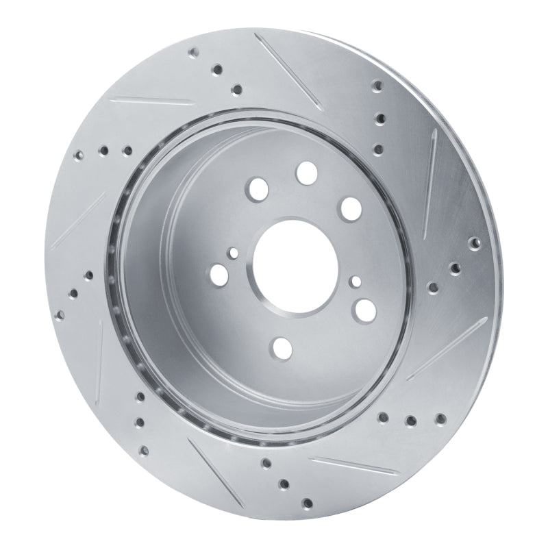 R1 Concepts R1 06-20 Lexus GS200T Rear Left Drilled & Slotted Silver Brake Rotor