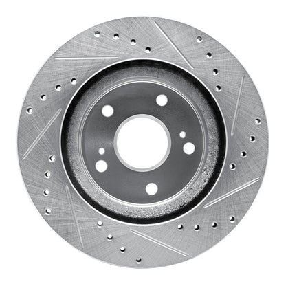 R1 Concepts R1 06-17 Suzuki Grand Vitara Front Left Drilled & Slotted Silver Brake Rotor