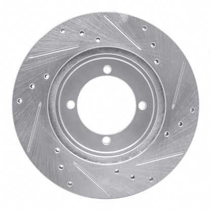 R1 Concepts R1 84-90 Dodge COLT Front Left Drilled & Slotted Silver Brake Rotor