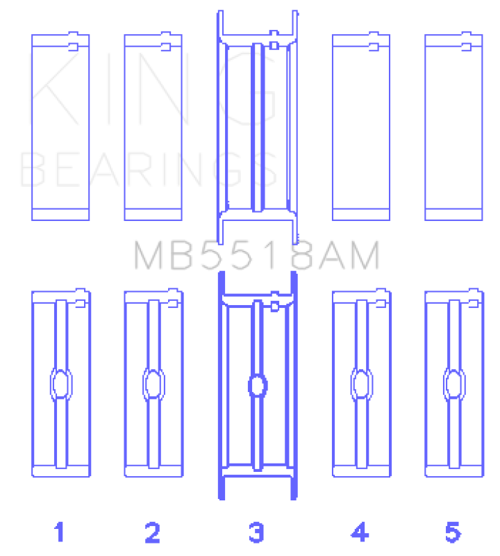 King Engine Bearings AMC/Jeep 390 & 401 Crankshaft Main Bearing Set - Size STD