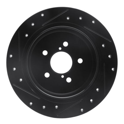R1 Concepts R1 05-09 Subaru Legacy Rear Right Drilled & Slotted Black Brake Rotor