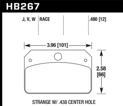 Hawk Performance Hawk DTC-30 Brake Pads for Strange Caliper w/ 0.438in Center Hole