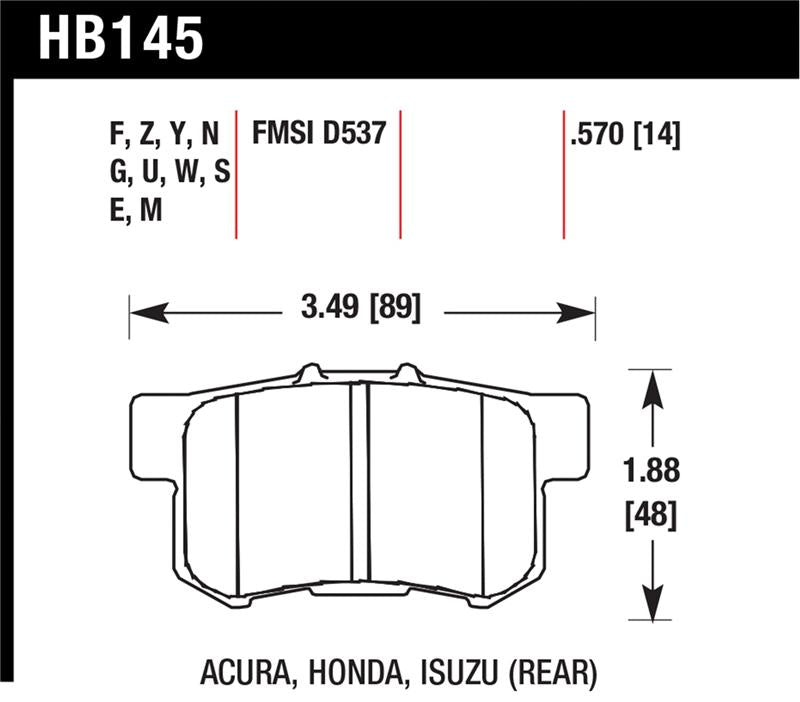 Hawk Performance Hawk 06+ Civic Si / 97-01 Integra Type-R / 03-06 RSX / 04-08 TSX / 03-07 Honda Accord / 97-01 Prelud