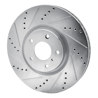 R1 Concepts R1 07-15 Infiniti G35 Front Left Drilled & Slotted Silver Brake Rotor