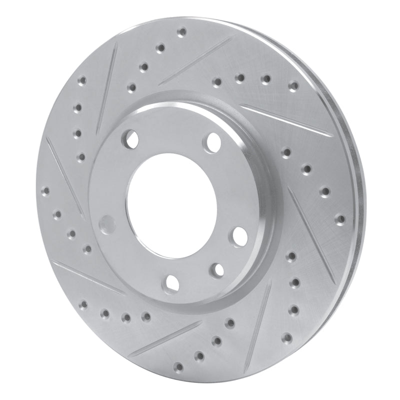R1 Concepts R1 88-91 BMW M3 Front Left Drilled & Slotted Silver Brake Rotor