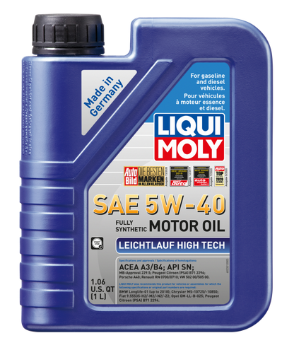 LIQUI MOLY 1L Leichtlauf (Low Friction) High Tech Motor Oil SAE 5W40