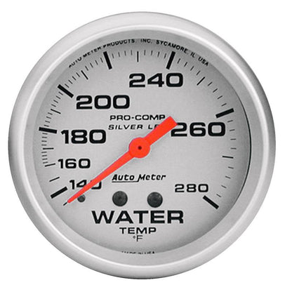 AutoMeter Gauge Water Temp 2-5/8in. 140-280 Deg. F Liquid Filled Mech Ultra-Lite