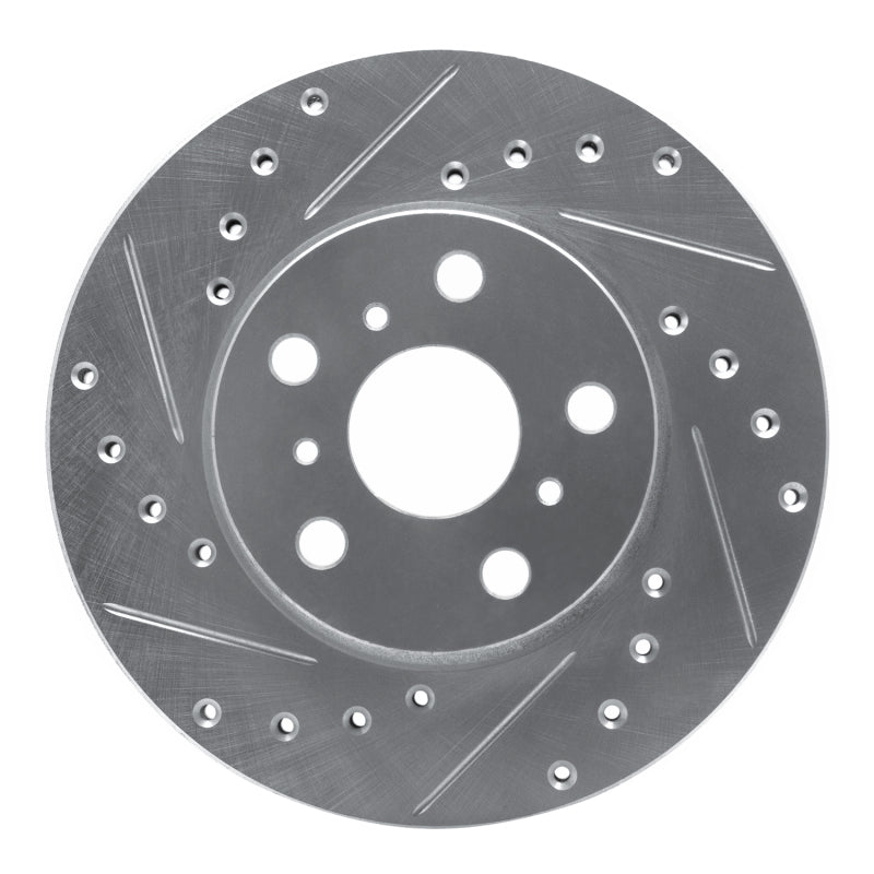 R1 Concepts R1 87-87 Toyota Camry Front Left Drilled & Slotted Silver Brake Rotor