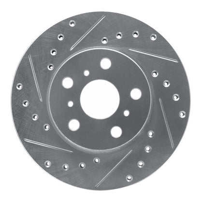 R1 Concepts R1 87-87 Toyota Camry Front Left Drilled & Slotted Silver Brake Rotor