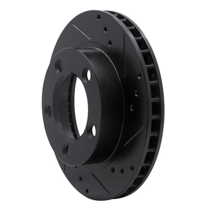 R1 Concepts R1 76-93 Ford F-150 4WD Front Right Drilled & Slotted Black Brake Rotor