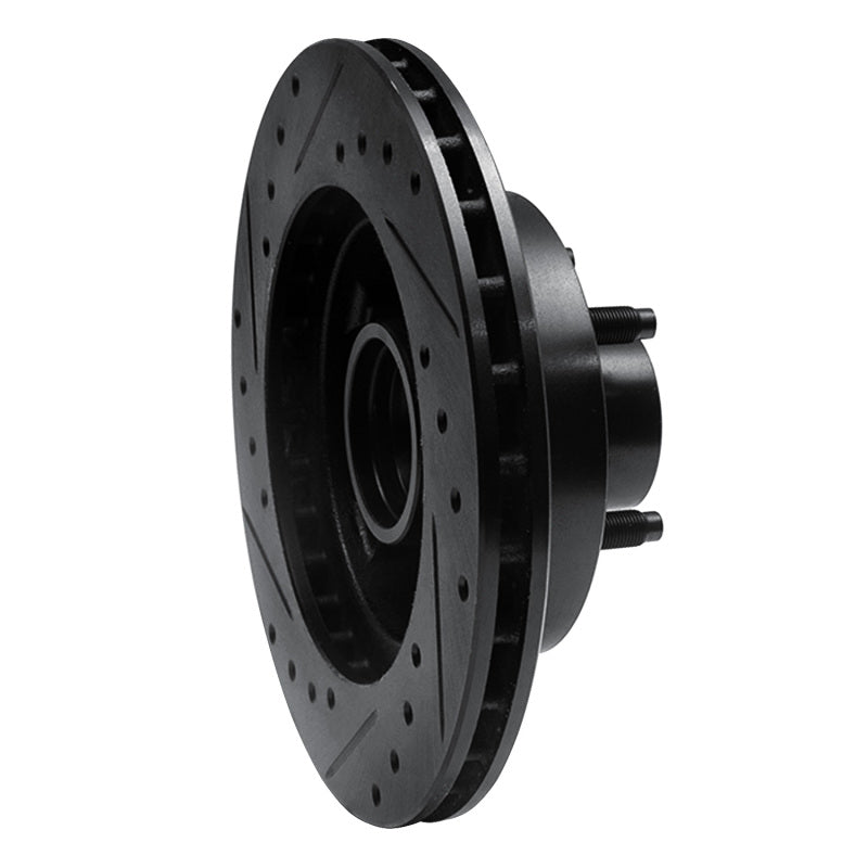 R1 Concepts R1 86-92 Ford Bronco II Front Right Drilled & Slotted Black Brake Rotor