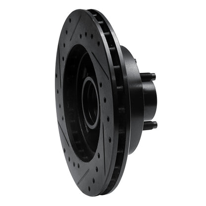 R1 Concepts R1 86-92 Ford Bronco II Front Right Drilled & Slotted Black Brake Rotor