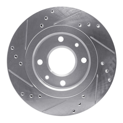 R1 Concepts R1 89-91 Peugeot 405 Front Right Drilled & Slotted Silver Brake Rotor