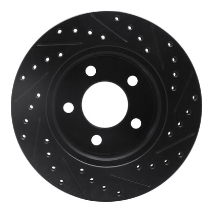 R1 Concepts R1 90-99 Jeep Cherokee Front Left Drilled & Slotted Black Brake Rotor