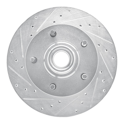R1 Concepts R1 94-03 Ford E-150 Econoline Front Left Drilled & Slotted Silver Brake Rotor