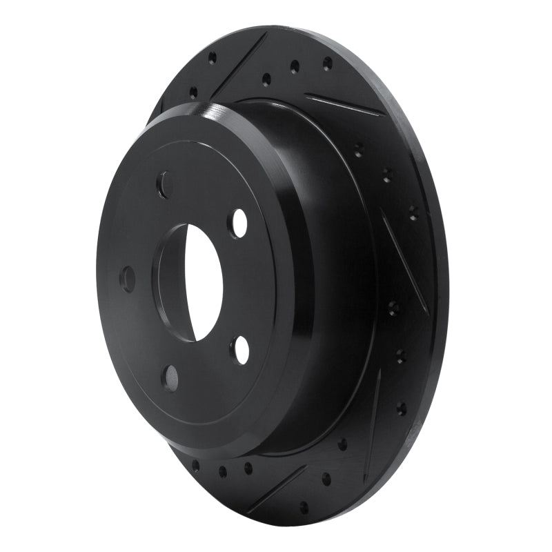 R1 Concepts R1 07-18 Jeep Wrangler Rear Left Drilled & Slotted Black Brake Rotor