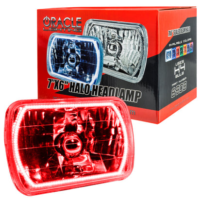 ORACLE Lighting Oracle Pre-Installed Lights 7x6 IN. Sealed Beam - Red Halo
