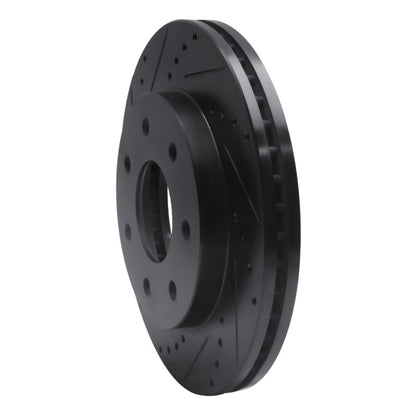 R1 Concepts R1 04-08 Ford F-150 4WD Front Left Drilled & Slotted Black Brake Rotor