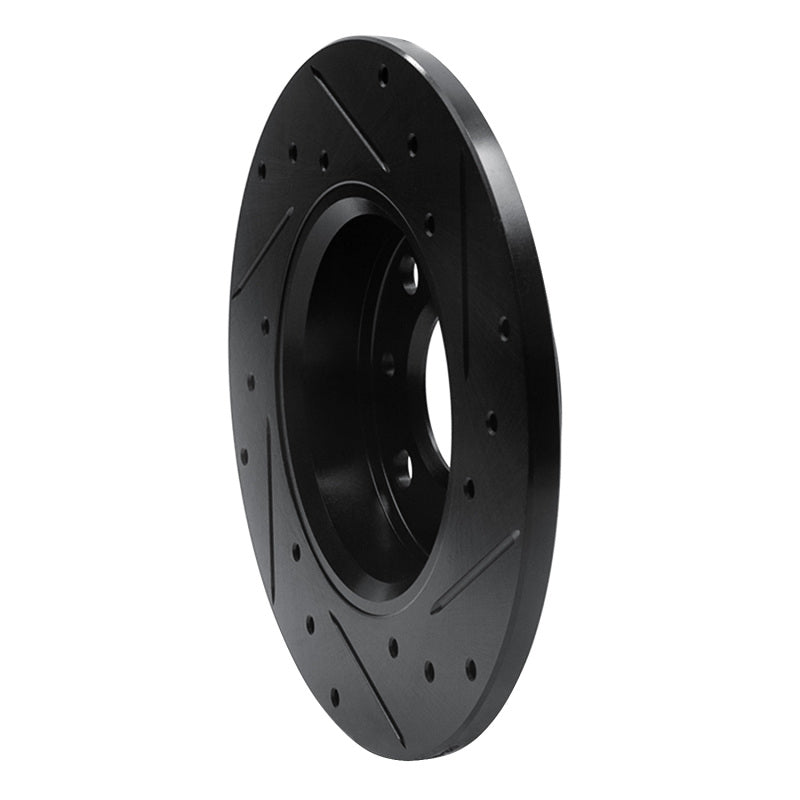 R1 Concepts R1 2009-2019 Fiat 500 (Mexico) Rear Left Drilled & Slotted Black Brake Rotor