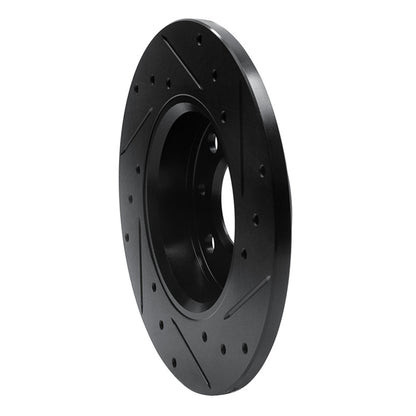 R1 Concepts R1 2009-2019 Fiat 500 (Mexico) Rear Left Drilled & Slotted Black Brake Rotor