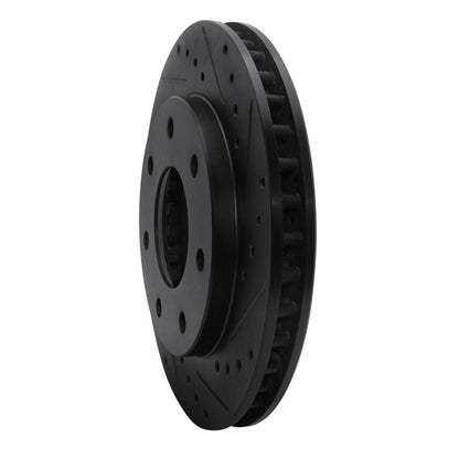 R1 Concepts R1 97-04 Ford F-150 4WD Front Right Drilled & Slotted Black Brake Rotor