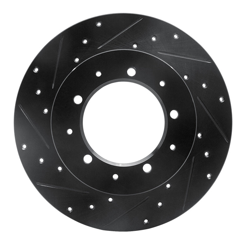 R1 Concepts R1 74-16 Land Rover Range Rover Rear Left Drilled & Slotted Black Brake Rotor