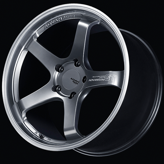 Advan GT for Porsche 19x8.5 / +50 Offset / 5x130 / 71.6mm Bore / Machining and Hyper Platinum Black