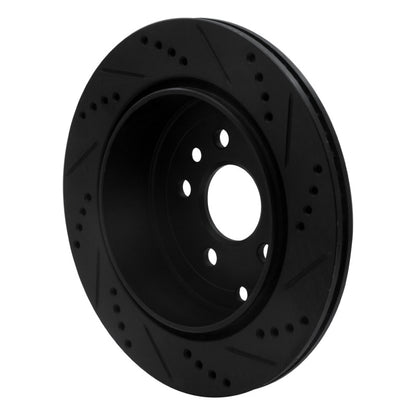 R1 Concepts R1 08-12 Land Rover LR2 Rear Left Drilled & Slotted Black Brake Rotor
