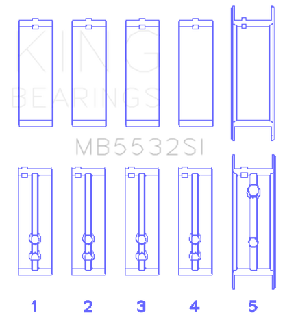 King Engine Bearings Chevrolet 151/153 (Size STD) Main Bearing Set