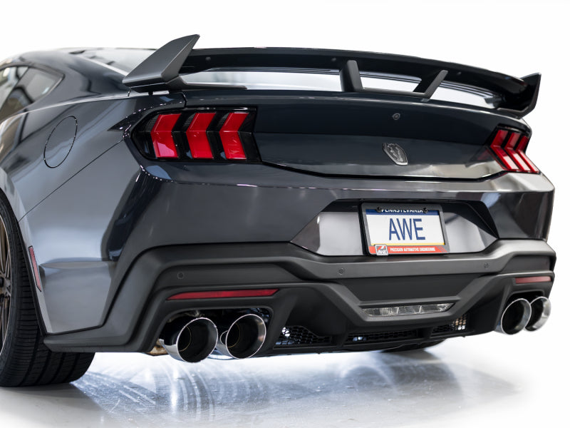 AWE Tuning AWE 2024 Ford Mustang Dark Horse S650 RWD Track Edition Cat-Back Exhaust w/ Quad Chrome Silver Tips