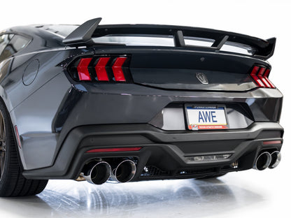 AWE Tuning AWE 2024 Ford Mustang Dark Horse S650 RWD Track Edition Cat-Back Exhaust w/ Quad Chrome Silver Tips